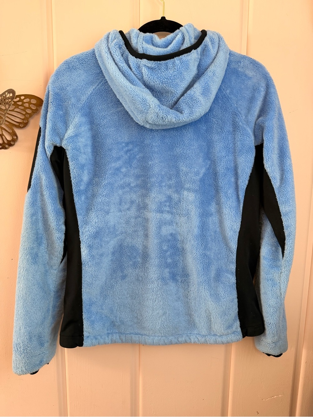 Columbia Titanium Light Blue Sherpa Jacket with Black Trim SzL - Picture 2 of 4